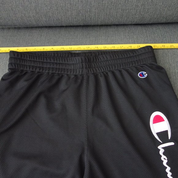 Champion 100% Polyester Made in Cambodia Black Shorts Size M - Picture 7 of 8